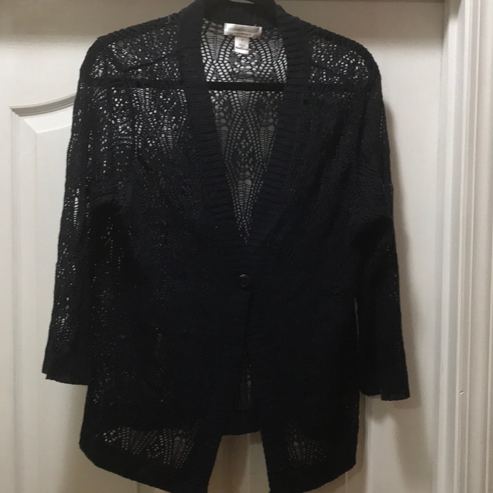 Navy Blue crocheted cardigan
